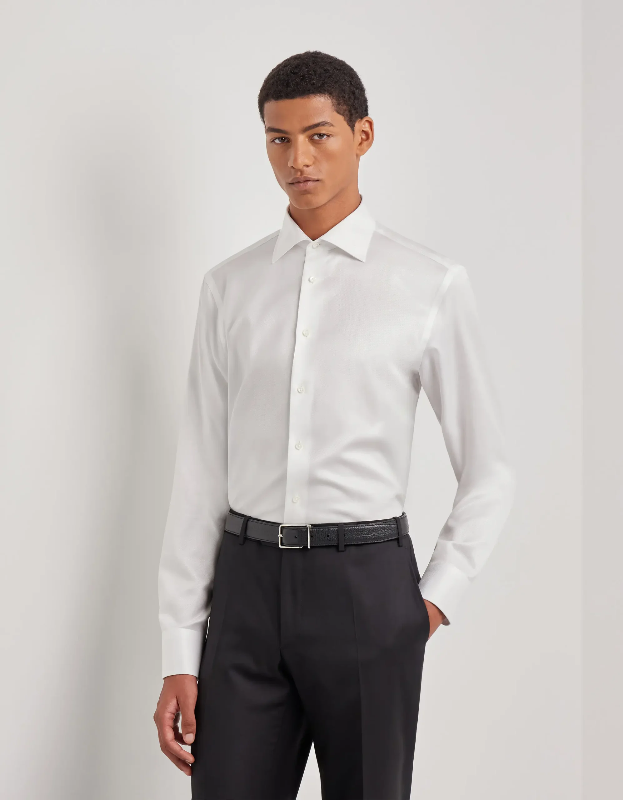 CHEMISE REGULAR FIT EN COTON BLANCHE IMPECCABILE