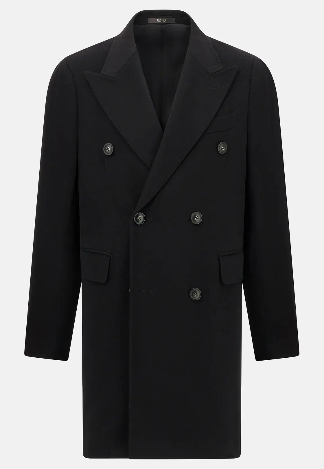 DOUBLE-BREASTED COAT IN PURE CASHMERE - Image 3