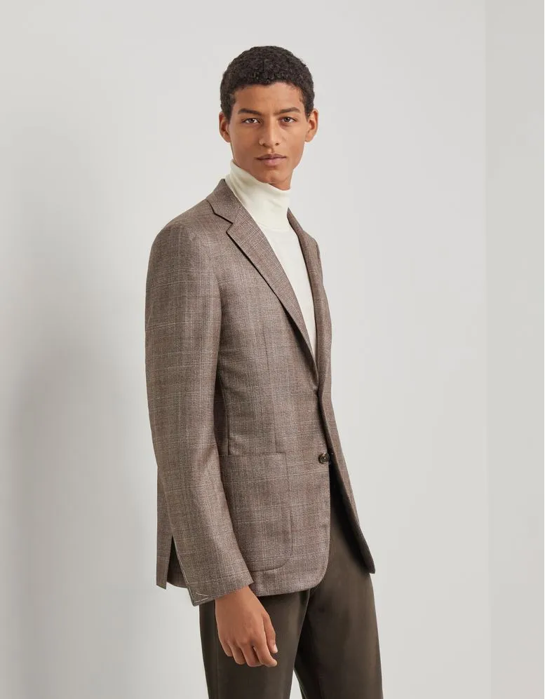 VESTE KEI EN SOIE ET CACHEMIRE TAUPE - Image 2